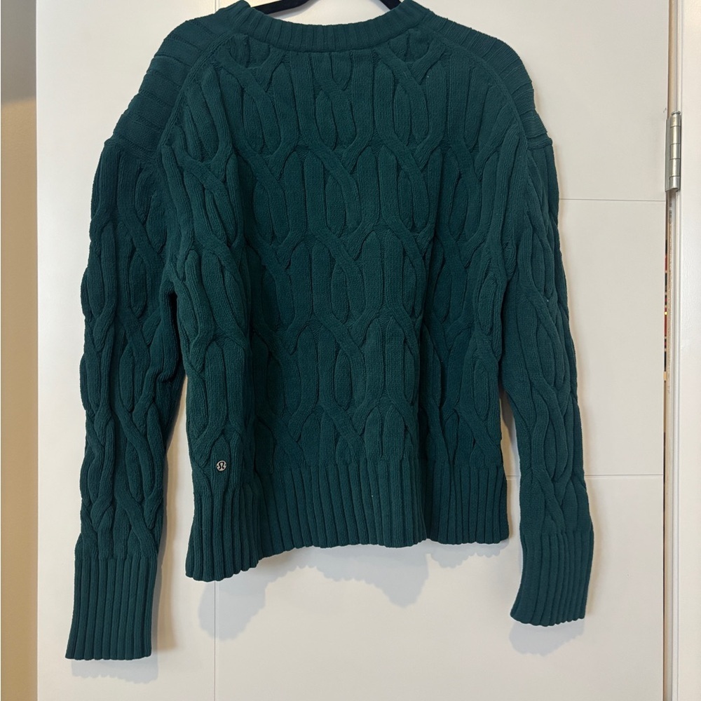 Lululemon Cable-Knit Oversized Crewneck Storm Teal - Picture 7 of 10